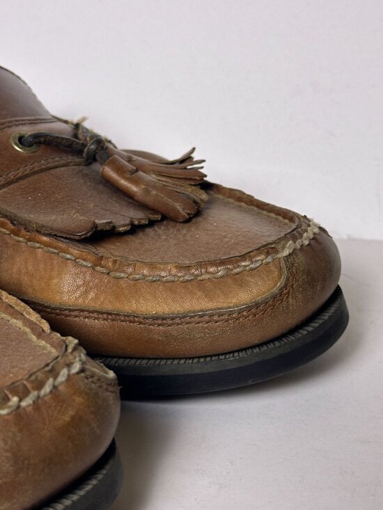 Dockers Tassel Loafers Shoes Men 11M Leather Brown Preppy Western Retro Slips main image 11